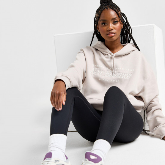 New Balance Script Embroidered Γυναικεία Μπλούζα με Κουκούλα
